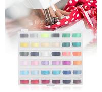 Haofy Bobbin Storage Box Durable Transparent 36 Grid with Colorful Bobbin Thread for Sewing Machine Supplies Plastic Small Portable Kit