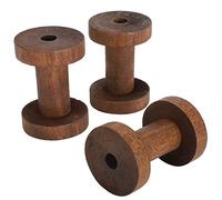 Haofy Bobbins Large Unfinished Wooden Spools, 3Pcs Thread Cord Wire Sewing Reels, Threading Tools with Wide Applications, Smooth Surface for DIY, Practical and Useful Wood Spools for