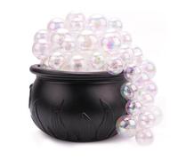 Haofy Bubbling Cauldron with Violet Light Black Witch Cauldron Candy Holder 5.5x3.9 Inch ABS Plastic Vintage Halloween Table Centerpiece for Spooky Party Decor Candy Treat Storage