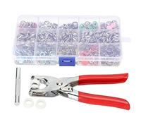 Haofy Buttons Tich Button 804Pcs Snap Fasteners Kit, 9.5mm 10 Colors Brass Press Studs Sewing with Punching Machine Hand Pressing Pliers Tools Clothing Sewing