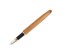 Haofy Calligraphy Art Fountain Pen Exquisite Broad Nib Chisel-pointed Gothic Italic for Calligraphists Artists Students Bamboo Plywood (Pen tip 1.5mm)