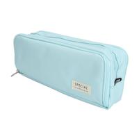 Haofy Canvas Pencil Case, Soft Cotton Material, Large Capacity Dual Opening Pouch for Organizing School Supplies and Stationery (Blue)