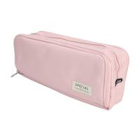 Haofy Canvas Pencil Case, Soft Cotton Material, Large Capacity Dual Opening Pouch for Organizing School Supplies and Stationery (Pink)