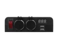 Haofy Car Lighter Socket Splitter with Digital Voltmeter USB Dual USB Ports 5V 3.1A and Power Switch for Car Boat Truck RV Marine ATV UTV Cart