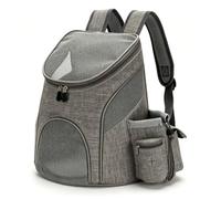 Haofy Cat Backpack Carrier 17.72x14.17x12.20inch Large Space Pet Backpack for Kitty Small Dog Transparent Foldable Pet Carrier for Travel Hiking Breathable Mesh (Gray)