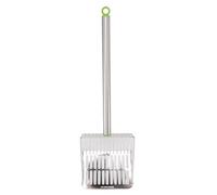 Haofy Cat Litter Scoop Stainless Steel Sifting Shovel Adjustable Handle Up to 36 Inches Long Lightweight Non Stick Surface for Easy Cleaning in Grass Gravel or Chicken Coops Ideal for (Green)