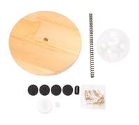Haofy Cat Treat Ball with Wooden Base Spring Rod Slow Feed Interactive Treat Dispenser Toy for Bunny Kitten Self Play Rabbit Small Pet Medium Hole (JH Basic, Large Hole Freeze Dried Ball)