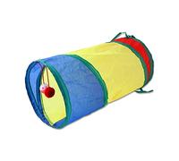 Haofy Cat Tunnel Interactive Play Tube for Cats and Kittens Collapsible Design with Peek Holes Polyester Material 36 Inch Long Indoor Outdoor Fun Space for Feline Exploration and (Small Tunnel)