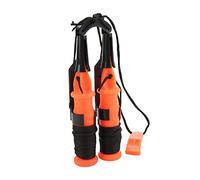 Haofy Compact Ice Rescue Awls, Stainless Steel Spikes Bite Slick Ice Fast with Floating Orange Handles Emergency Whistle Retractable Cord 2 Pack for Anglers Hikers Snowmobilers (black rope)