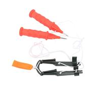 Haofy Compact Ice Rescue Awls, Stainless Steel Spikes Bite Slick Ice Fast with Floating Orange Handles Emergency Whistle Retractable Cord 2 Pack for Anglers Hikers Snowmobilers (white rope)