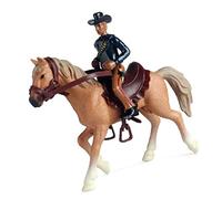 Haofy Cowboy Horse Figurine Simulation Movable Joints Premium Plastic Yellow Model for Family Playtime and Display Collection Enhancing Imaginative Scenarios on Bookshelves (Yellow Horse)