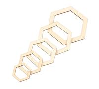 Haofy Creative 205PCs Hexagonal Wooden Cutouts Different Sizes DIY Scrapbooking, Pendants That are Made for The Handicration Enthusiast