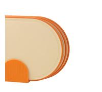 Haofy Cutting Board Set, Plastic Double-Sided Chopping Boards for Meat and Vegetables, 3Pcs with Storage Base for Home Kitchen (Orange)