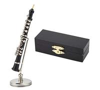 Haofy Delicate Mini Oboe Model Exquisite Box Durable Desk Decoration Music Lovers Metal s Show 3.35x0.39x0.39in