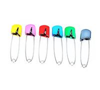 Haofy Diaper Pins Assorted Color Safety Locking Cloth Nappy Sewing Knitting Fabric Pins 6 Pack for Baby Adults Stainless Steel Plastic Laundry Jewelry Making Blankets Handcrafts (6 Colorful
