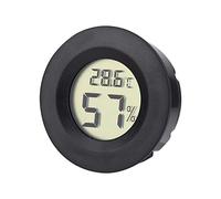 Haofy Digital Cigar Hygrometer Thermometer LCD Display for Temperature and Humidity Monitoring, Black Round Face Hygrometer for Cigar Humidor, 1 Pc for Home Use