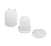 Haofy DIY Dice Cup Silicone Mold Set for Elegant Display Dome and Jewelry Showcase, 3-Part Durable Transparent Moulds