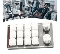 Haofy DIY Programmable Mechanical Gaming Keyboard, 12 Key Mini Keyboard for Gaming PC, Suitable for Office, Music (Black White)