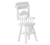 Haofy Doll High Chair, Wooden 1/12 Scale Miniature Dining Chair for Dollhouse, for 9-11 Inch Dolls, Enhances Imagination and Coordination