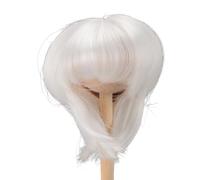 Haofy Doll Wig 1/4 Short Straight Synthetic Hair, Perfect Fit for 18.5-21cm Doll Head Circumference, Handsome and Elegant (White)