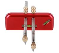 Haofy Double Head Woodworking Scriber Mortise Ruler Anti-Slip Aluminum Alloy Tool for Precision Carpentry Work Red 12 X 4.5 X 1.5cm