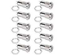 Haofy Drum Metal Key Switch ONOFF Lock Power Stainless Steel Suitable for Car Modification, Computer Access Control CNC Machine Tool [10Pcs] (single pull)