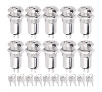Haofy Drum Metal Key Switch ONOFF Lock Power Stainless Steel Suitable for Car Modification, Computer Access Control CNC Machine Tool [10Pcs] (Double pull)