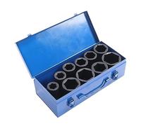Haofy Durable 1in Drive Spindle Axle Nut Impact Socket Set with Clear Size Markings for Mechanical Tasks, 10PCS