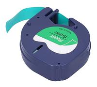 Haofy Durable Label Tape 12mm X 4meter for LETRATAG Machine Ribbon Easy to Tear 3-in-1 Design Supermarket Indoor Use (12mm Black Text on Green Background 91204)