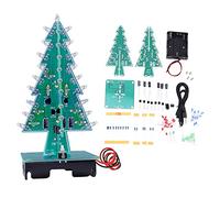 Haofy Electronic Circuit Kit with 16 LEDs, 4 Blinking Frequencies, USB or Battery Powered LED Christmas Tree PCB, Ideal for Christmas Decoration (#2)