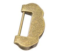 Haofy Elegant Vintage Zinc Alloy Lock with Tassel, Ming Qing Dynasty Retro Style Antique Lock for Door Cabinet Bag, Golden/Bronze 7.5cm Set (Green Bronze)