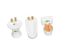 Haofy Exquisite Dollhouse Bathroom Set with Ceramic Miniature Compact Furniture, Challenging for 1/24 Dollhouses, Lovely and, Suitable for People Who Love Crafts (4 Leaf)