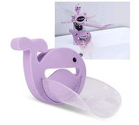 Haofy Faucet Extender Set PP and TPE Water Nozzle Extender Curved Outlet Adjustable Fit Cute Cartoon Design for Baby Kids Toddlers Hand Washing in Bathroom Kitchen (Purple)