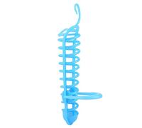 Haofy Feeding Basket Plastic Bird Feeder with Side Perch Hanging Fruit Vegetable Holder 25cm Hollow Design Safety Lock for Parakeet Cockatiel Conure Cage Foraging (Blue)