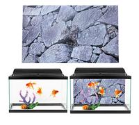 Haofy Fish Rock Stone Background PVC Adhesive Aquarium Poster 36x20 Inch for Home Decor Easy Application Vibrant Ocean Landscape Design Non Material Fits Various Sizes (91 * 50cm)