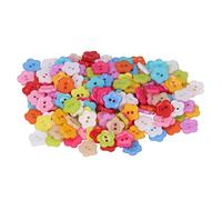 Haofy Flower Buttons 200 Pcs Polymer 1.3x1.3cm Assorted Colors for Sewing and Fashion Design - Craft Buttons for DIY Handicrafts for Children's Art Projects