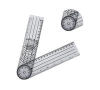 Haofy Foldable and Flexible Design Angle Ruler Clear, 360 Degree Measurement Protractor for School Office, Multi-Purpose Use with Inch and Cm Measurement, Frosted PVC Material Semi