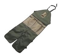 Haofy GardenPro Garden Apron with 6 Pockets, Long Adjustable Design, 600D Oxford Fabric, for Gardening, Lawn Care, Pruning (Green with Khaki Pockets)