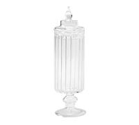 Haofy Glass Candy Jars with Lids,0.83x3.03in 1/12 Miniature Dollhouse Candy Jar for Decoration Collectors and Enthusiasts Home Decoration Miniature Landscaping Dollhouse Display (Clear Striped)