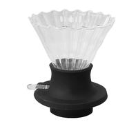 Haofy Glass Pour Over Coffee Dripper, Reusable Hand Drip Coffee Filter with Steel Balls for Enhanced Extraction, Secure Design to Prevent Accidental Spills, User-Friendly Operation for