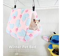 Haofy Guinea Pig Bed Flannel Hanging Hamster Hammock 3 Sizes Warm Plush Pet Cave with Hooks Soft Winter Swing for Guinea Pigs Hamsters Chinchillas Squirrels Indoor Cage Use (14 * 12)