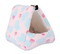 Haofy Guinea Pig Bed Flannel Hanging Hamster Hammock 3 Sizes Warm Plush Pet Cave with Hooks Soft Winter Swing for Guinea Pigs Hamsters Chinchillas Squirrels Indoor Cage Use (17 * 15)