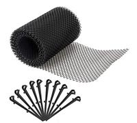 Haofy Gutter Guard 15cm X 6m Leaf Filter Mesh with 10 Ground Nails 6mm Hole Size PP Plastic Netting for Eaves Sink Garden Drainage Rust Proof