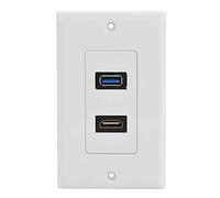 Haofy HDMI USB 3.0 Wall Plate Socket 2 in 1 Audio Video Wall Face Plate Panel