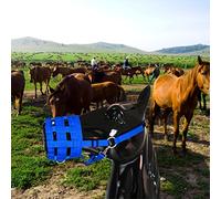 Haofy Horse Anti Bite Muzzle Comfortable PU Leather Lined Grazing Control for Natural Foraging Thickened Nylon Webbing in Sizes S M L Perfect for Training Shows and Manor Rides (red #24)