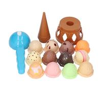 Haofy Ice Cream Cone Play Set, Fine Motor Skill Learning with Scoop Size 6.1x2.4 Inches for Young Learners Imaginative Pretend Play Activity Enhances Creativity Through Color