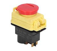 Haofy Industrial Electromagnetic Switch 16A On Off with Emergency Stop for Cutting Machines and Saws - Push Button Switch for Machine Tools with Silicone