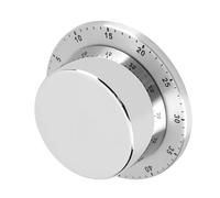 Haofy Kitchen Timer with a Magnetic Basis, Modern Mechanical Timer Made of Stainless Steel for Cooking The Baking (Silver)