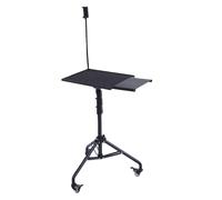 Haofy Laptop Tripod on Wheels with Wheels, Portable Projector Floor Stand Height 28 to 51.2 Inch with Casters Tray Phone Holder, for Couch Bedside Meeting