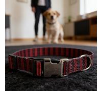 Haofy Large Dog Collar Printed Pattern Adjustable Soft Polyester with Metal Buckle for German Shepherd Labrador Boxer (L)